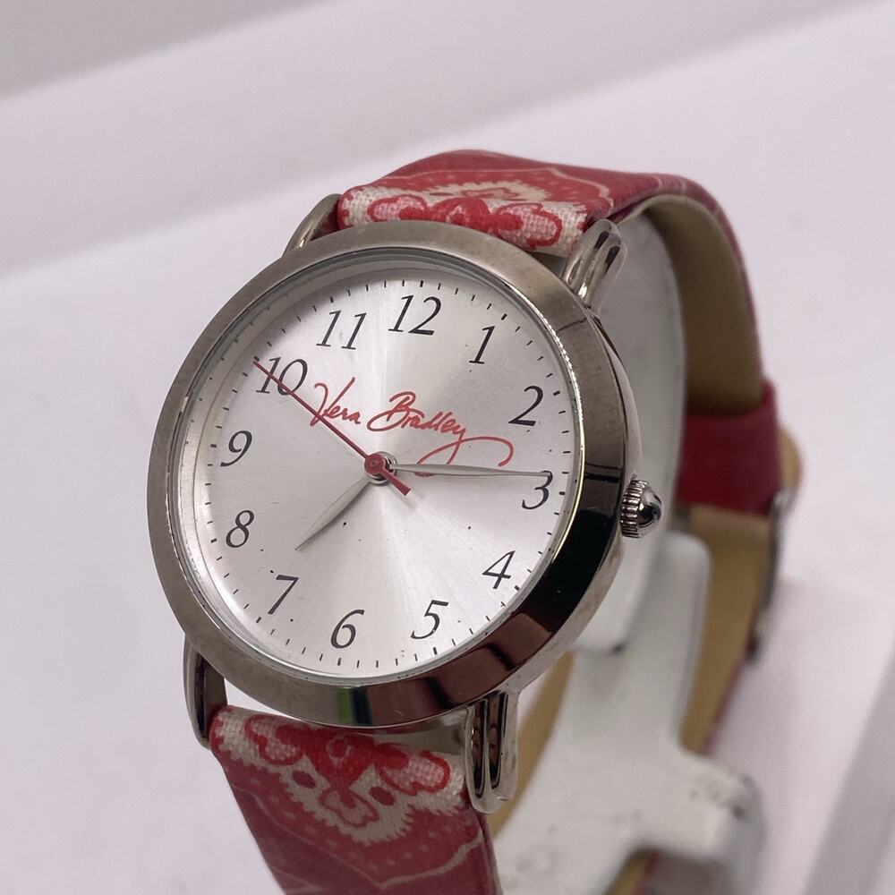 Vera Bradley Womens Red Silver Vintage Watch New Battery